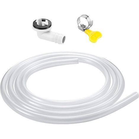 Tuyau d'évacuation de 1,8 m avec raccord et collier de serrage, tuyau d'évacuation étanche pour climatiseur, kit pour climatiseur portable, tuyau flexible durable avec conception anti fuite, pièces de (1/5)