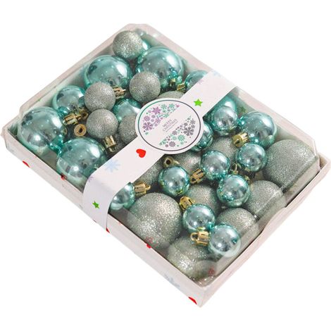 Juego de decoración navideña de 42 bolas de Navidad - Verde claro