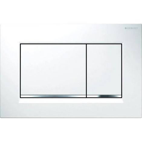 Placa de control  de dos cantidades blanca y cromada - Geberit Sigma30