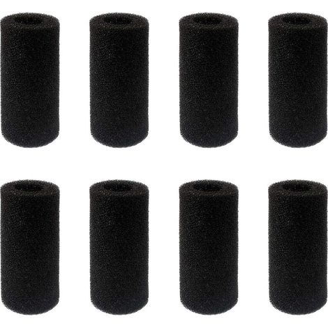 Set di 8 spugne filtranti in bio-schiuma per acquario, per filtrare le impurità e proteggere il filtro (nero)