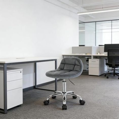 Chaise de bureau, fauteuil, tabouret de bureau à roulettes, chaise pivotante pour ordinateur ou coiffeuse (Chaises uniquement)