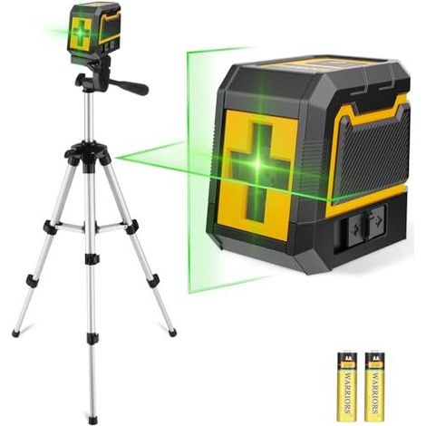 Cross line laser with tripod, laser spirit level, green self-leveling line laser, vertical and horizontal laser level for construction sites and DIY projects (1/5)