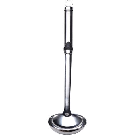Louche à Soupe - 1 Pièce - Acier Inoxydable - Capacité 75 ML - Résistante aux Chocs - Lave-vaissible - 33 CM - Chrome (1/5)
