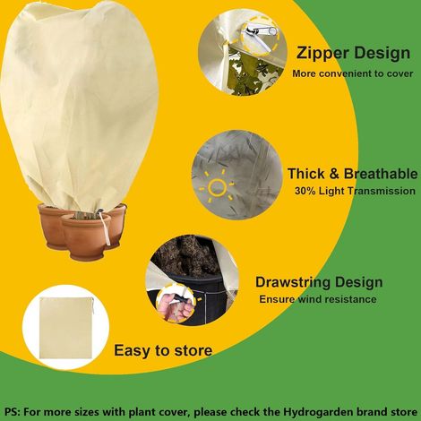 Hydrogarden Housse de Protection pour Plantes, Housse d'hivernage Non tissée 80 g/m² Protection Que Toutes Vos Plantes en Pot volumineuses et résistantes au Gel. (120x180cm) (1/4)