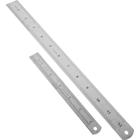 Lot de 2 règles à double échelle en acier inoxydable STOBAZA (1/5)