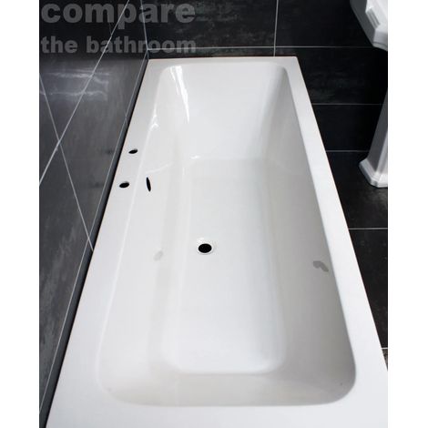 1800 x 800mm Double Ended Bath Square Acrylic Centre Tap Hole (1/2)