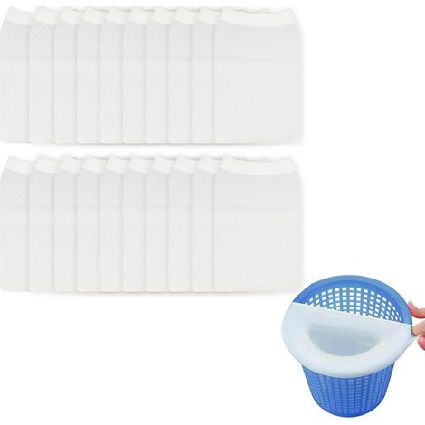 Lot de 20 Chaussettes pour Skimmer Piscine - Filtre Skimmer Piscine, Préfiltre Skimmer, Filet Skimmer Piscine, Chaussette Skimmer de Surface, Accessoires de Nettoyage pour une Eau Claire et Propre (1/4)