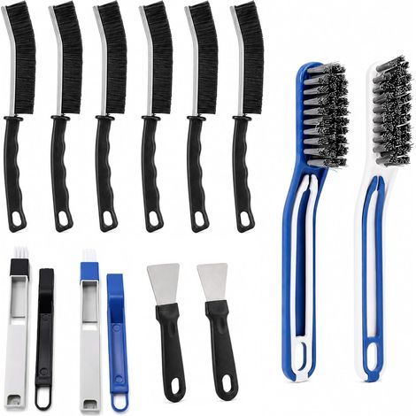 14 Pièces Brosse de Nettoyage des Interstices, Poils Durs, Brosse à Joint Carrelage et Angles Multifonction pour Salle de Bain, Douche, Cuisine, Toilettes, Fenêtres (1/5)