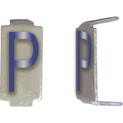 Lot 25 lettres P 6x11 Alu ivoire/bleu MICHAUD CD037