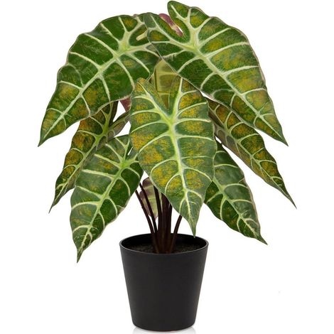 Briful Kunstpflanze Calathea Alocasia Sanderiana Dekopflanze Real-Touch 43 cm (1/5)