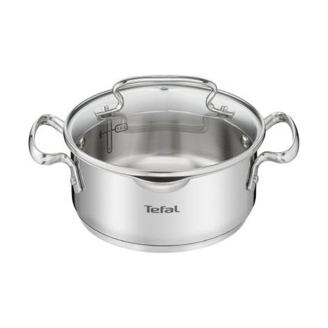 Tefal Duetto+ Kochtopf Edelstahl 18 cm mit Glasdeckel