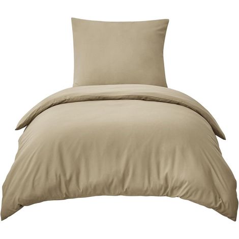 Bettwäsche Polyester Mikrofaser 06 Khaki 2Teilig 155x220 cm 80x80 cm (1/5)