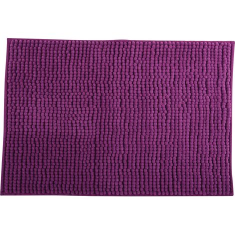 Alfombra de baño CHENILLE de microfibra 40x60cm Morado MSV (1/4)