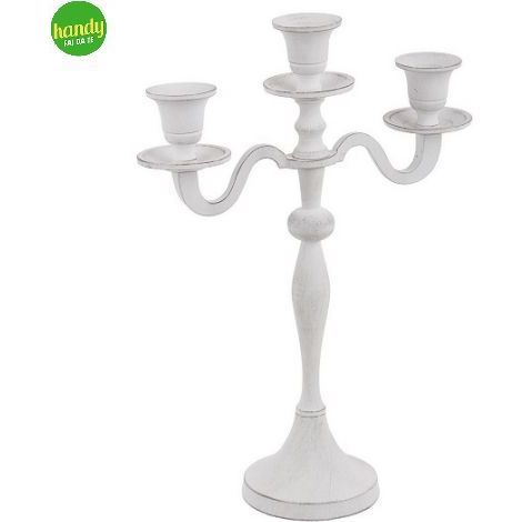Candelabro a 3 fuochi norah Bizzotto bianco h.33 cm