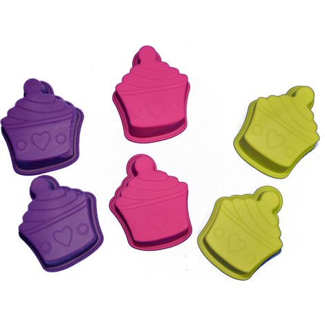 Ensemble de 6 moules en forme de gâteaux en silicone
