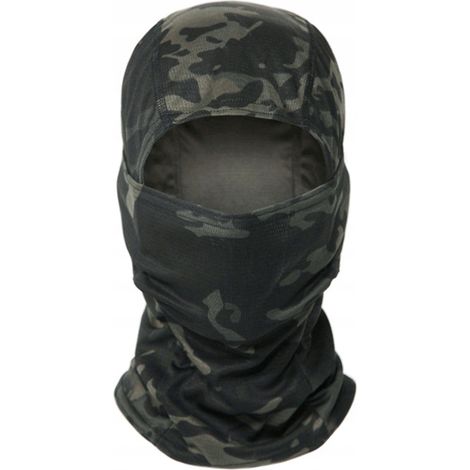 Balaclava militare termoattiva tattica ASG a 1 foro mimetica nera