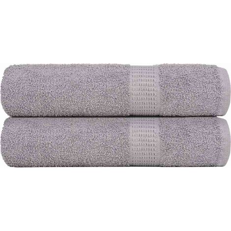 Serviettes de douche FROGN, lot de 2, grises, 70 x 140 cm, 360 g/m²