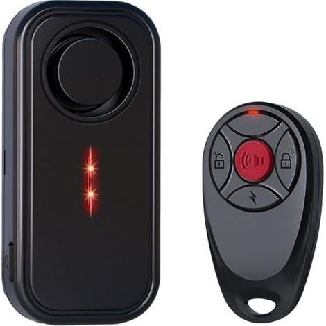Alarma antirrobo inalámbrica para bicicletas con mando a distancia，sistema impermeable con sensor de movimiento e iluminación LED