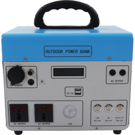 Tragbare Powerbank mit Solarstromanschluss (AC/USB/DC-Ausgang) für Wohnmobil und Auto, 500 W, 100–220 V, EU-Stecker (1/5)
