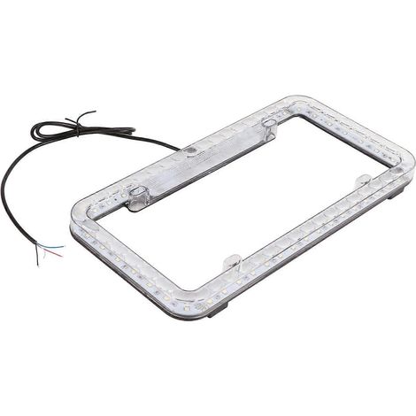 Support de plaque d'immatriculation à LED avec éclairage, 6 W, 12 V, 31,5 x 16,5 x 2 cm, compatible avec la plupart des voitures (1/4)