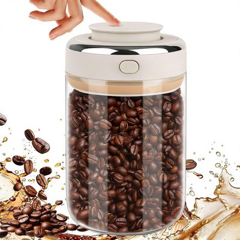 Recipiente hermético para almacenar café - 1100 ml - Contenedor de café con válvula de CO2 y calendario de caducidad - Mantiene los granos de café frescos y con todo su aroma - Gadget para café (1/5)