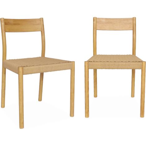 Pair of textured boucle chairs Natural 49.5x53x81 cm - Ella