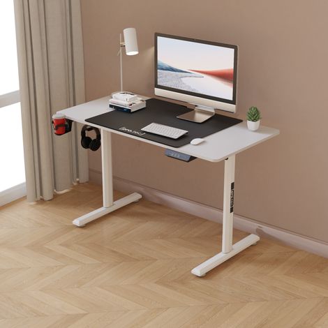 Höhenverstellbarer Tisch Pomona elektrisch 110x60cm Weiß [pro.tec]