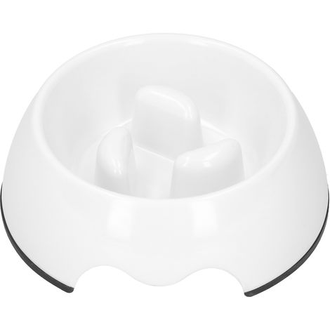 Gamelle anti-étouffement portable pour chien et chat, format M, blanche. (1/5)