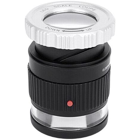 Loupe grossissante 30x, mise au point réglable, avec lumière LED UV, pour bijoux, textiles, pièces de monnaie, timbres, pierres précieuses, couleur : noire