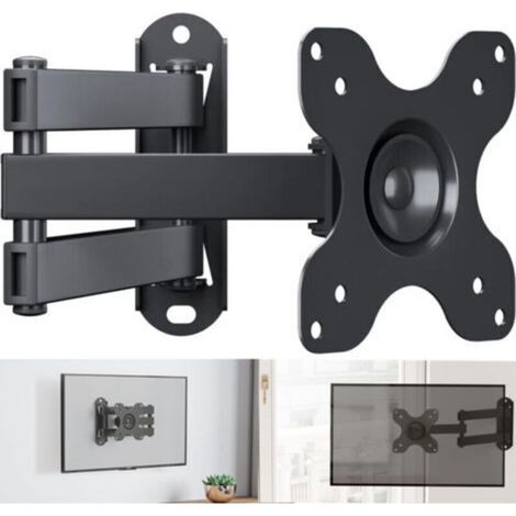 Supporto a parete per TV, supporto universale girevole e inclinabile per monitor PC e TV piatti/curvi da 13 a 30 pollici e monitor fino a 15 kg, 75x75 / 100x100 mm (1/4)