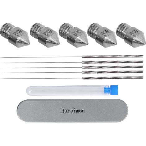 Kit d'aiguilles de nettoyage de buse d'extrudeuse MK8, robuste pour imprimante 3D, filetage mâle M6 de diamètre 0.4mm, 12 pièces (1/5)