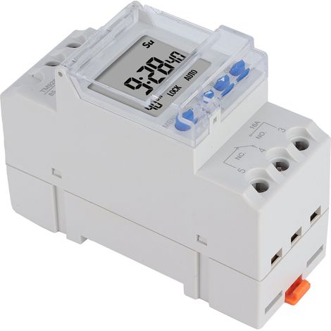 Minuterie électronique programmable, minuterie analogique intelligente, montage sur rail DIN, 85–265 V, 16 A (1/5)