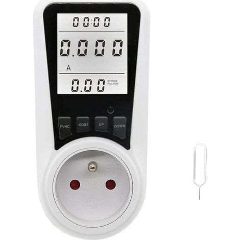 Wattmètre Prise Compteur d'Énergie,Prise Compteur d'Énergie Numérique,Consommation avec 7 Modes Surveillance,Prise Consommation Electrique pour Économie d'Energie,Écran LCD Rétroéclairé (1/4)