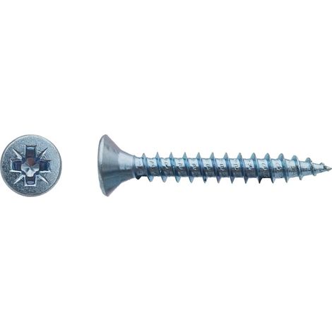 Vis pour panneaux agglomérés tête fraisée Pozidriv® Zingué - 3 x 12 mm - BIVI
