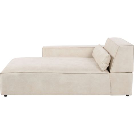 Rechtsseitige Chaiselounge HELLNAR Samtstoff Hellbeige (1/5)
