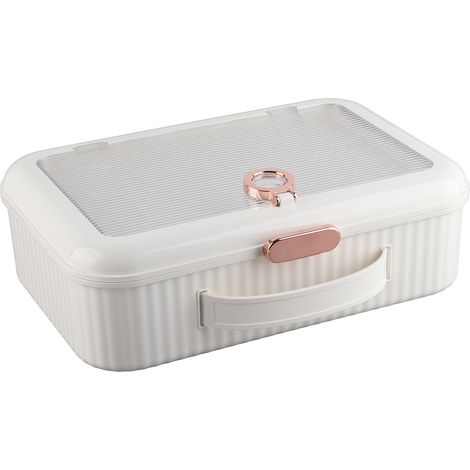 Boîte de rangement multifonctionnelle pour documents, grande capacité, double couche, blanche, pour la maison et les certificats. (1/5)