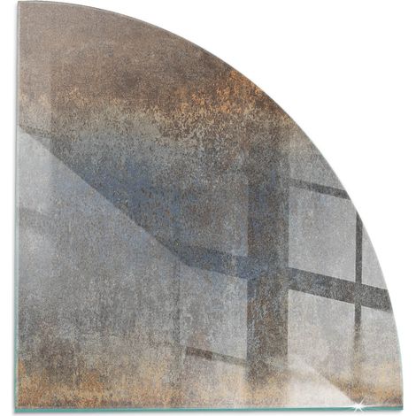 Plaque en verre trempé avec impression décorative Protection de sol sous cheminée Motif texturé abstrait 1/4 100x100 cm (1/5)