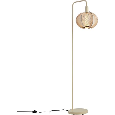 QAZQA Japandi Floor Lamp Beige with Shade - Gertie