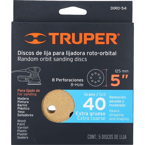 Discos de lija, 125 mm - Grano 40