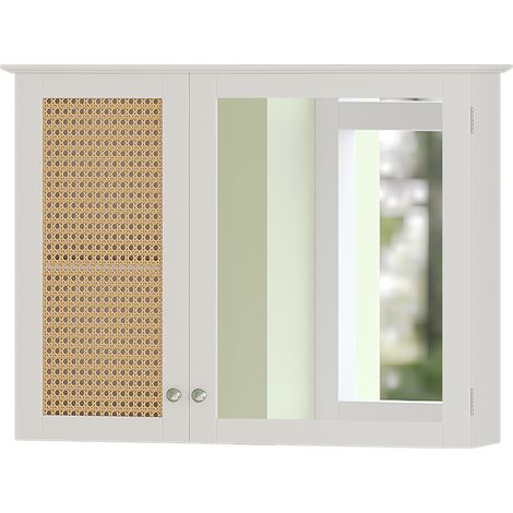 Badspiegelschrank Rosario, Weiß, 68 x 49 cm mit 2 Türen, Vicco (1/5)