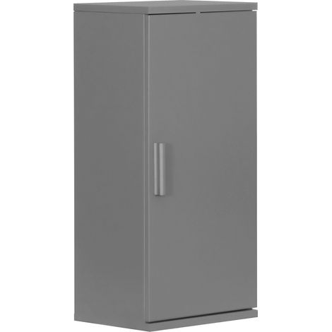 Relaxdays Hängeschrank Bad, 2 Fächer, HBT: 62 x 30 x 21 cm, verstellbarer Einlegeboden, Badschrank schmal, MDF, graublau