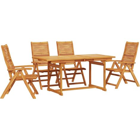 Maison Exclusive - Garten Essgruppe 5 pcs Braun Massivholz Akazie