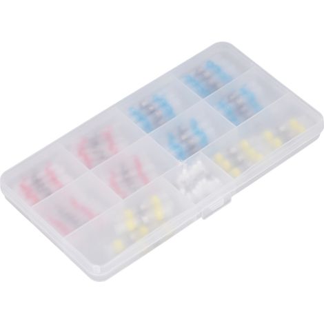 Kit de 100 connecteurs bout à bout thermorétractables, étanches et à souder, avec isolation et sertissage. (1/5)
