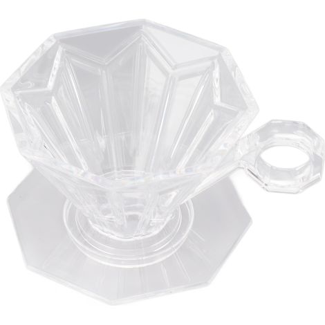 Filtre à café conique octogonal en résine, réutilisable et sans papier, avec poignée, pour cafetière à filtre V60 transparent. (1/5)