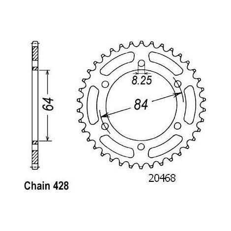 Couronne Acier TT Suzuki - 428 - 53 Dents - Similaire JTR1796 - Made in Germany