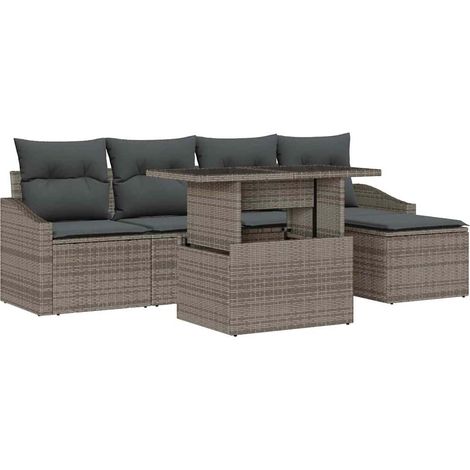 Maison Exclusive - Gartensofa-set mit Kissen mit Speicher 6 pcs G