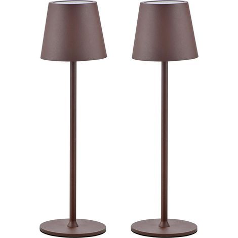 Lot de 2 Lampe aluminium étanche IP54 rechargeable USB-C intensité variable intérieur extérieur (1/5)