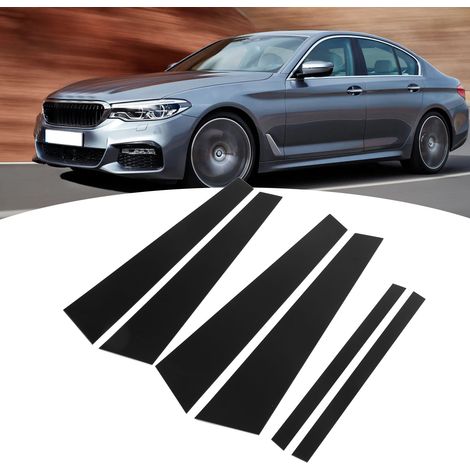 (6 Stück) Glänzend schwarze Zierleisten für Autofenster, Aufkleber für B- und C-Säulen für BMW 5er F10 4-Türer 2011-2017 (1/5)