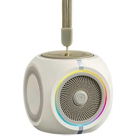 Tragbarer Bluetooth-Lautsprecher mit Gyroskop, RGB-Beleuchtung, Mini-Subwoofer und Anti-Stress-Spielzeug, originelle Geschenkidee (weiß) (1/5)