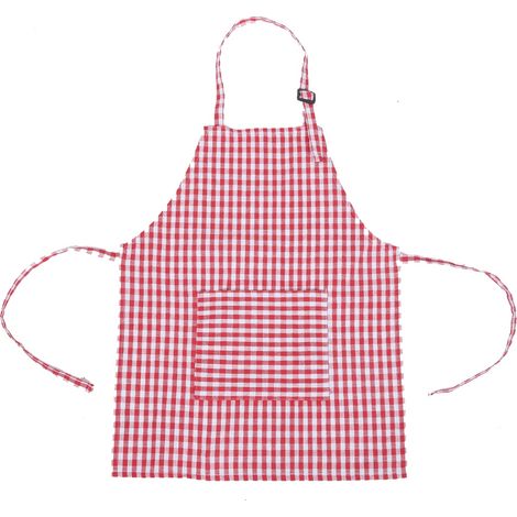Tablier en coton pour enfants avec poches en filet, idéal pour le barbecue, les loisirs créatifs, la pâtisserie, la cuisine et le dessin. (1/5)